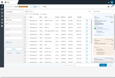 AP Pay Features - Automation screen